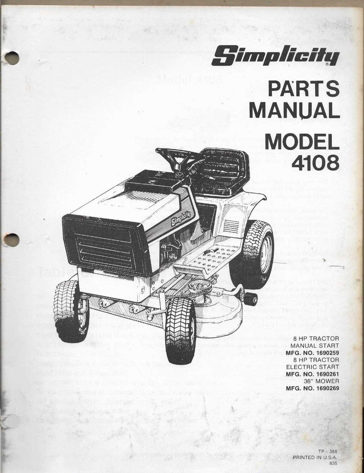 simplicity parts diagram