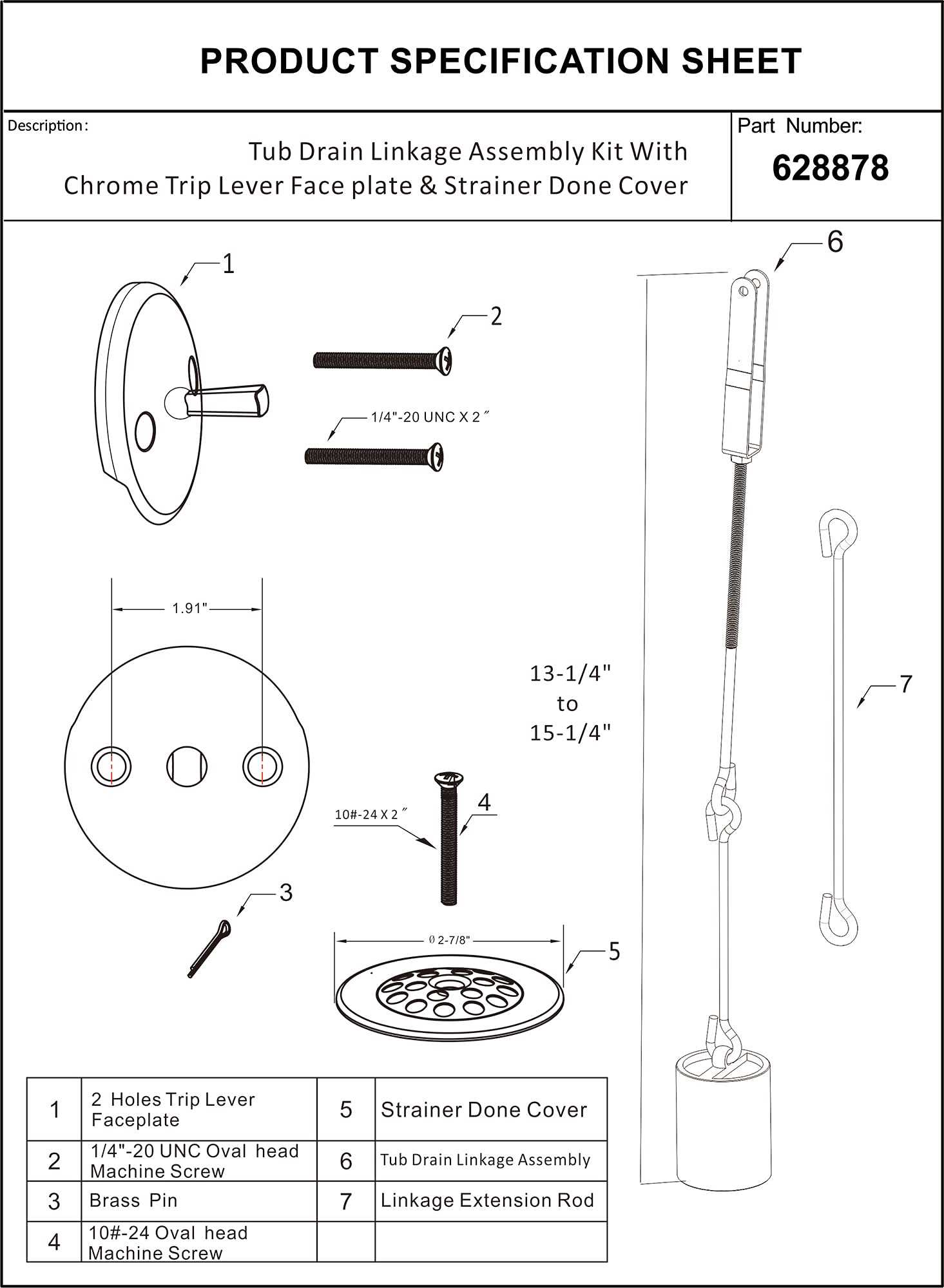 tub drain parts diagram