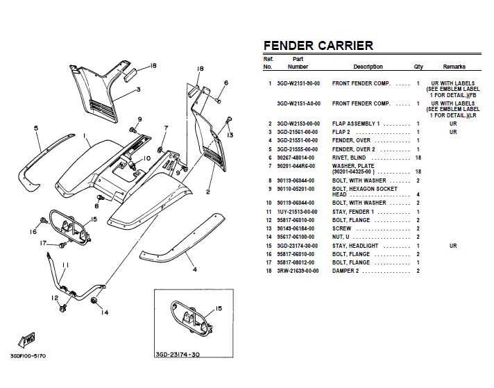 yamaha atv parts diagram