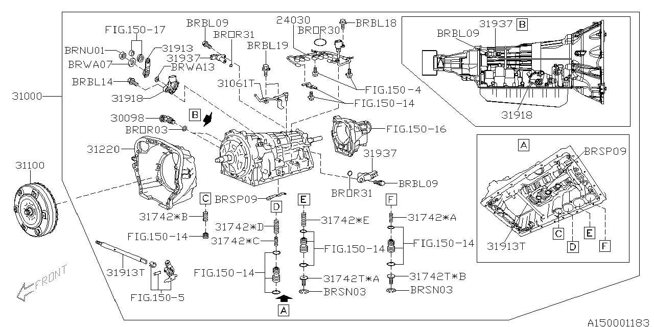 subaru transmission parts diagram