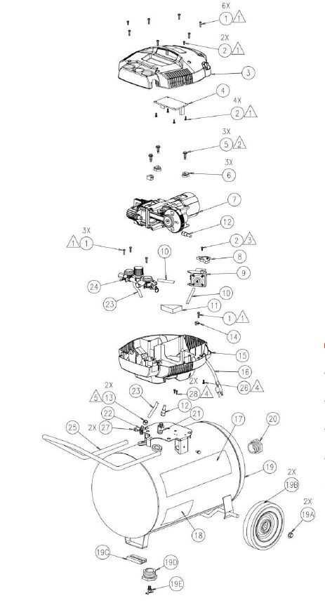 portable air compressor parts diagram