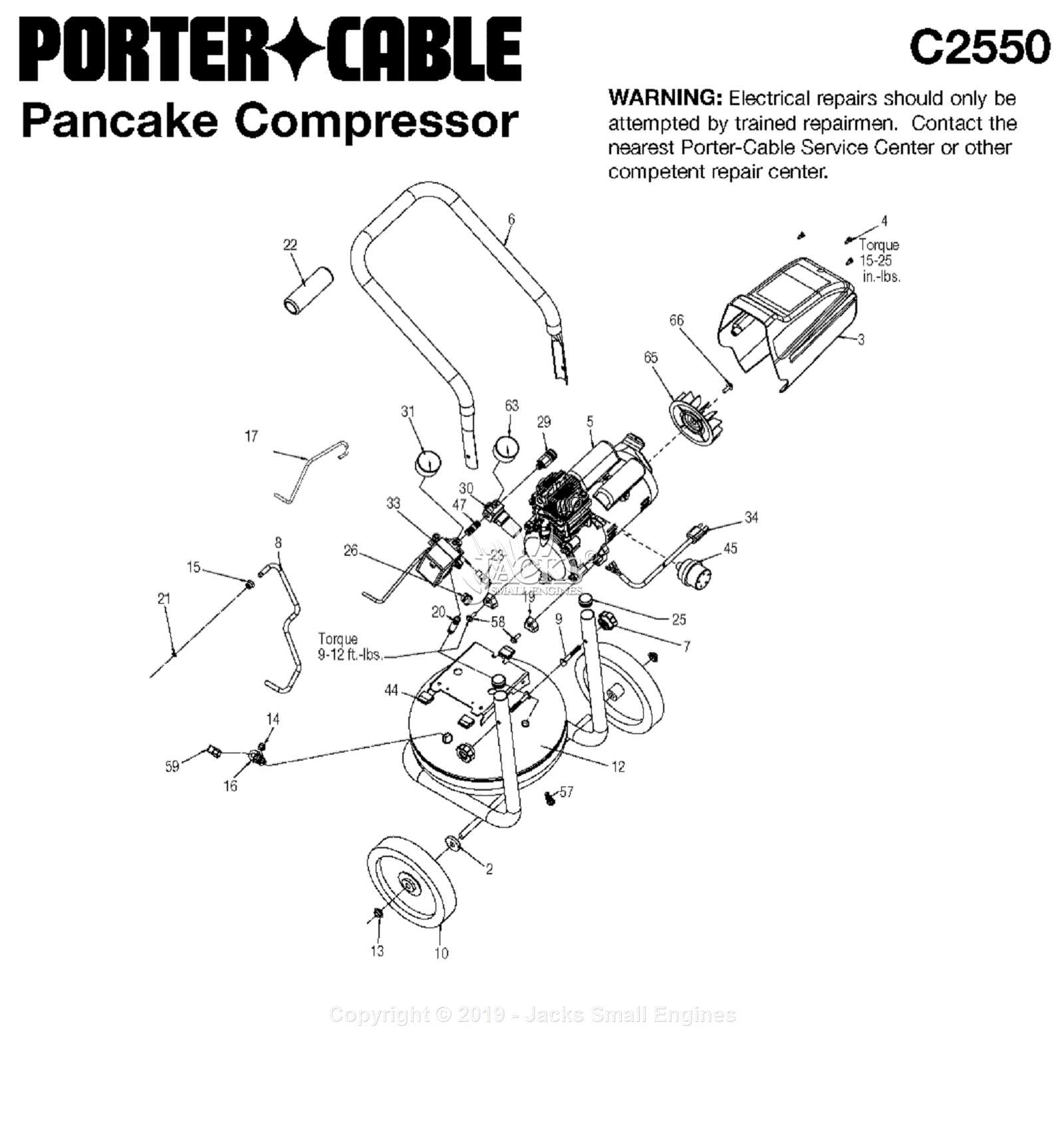 porter cable compressor parts diagram