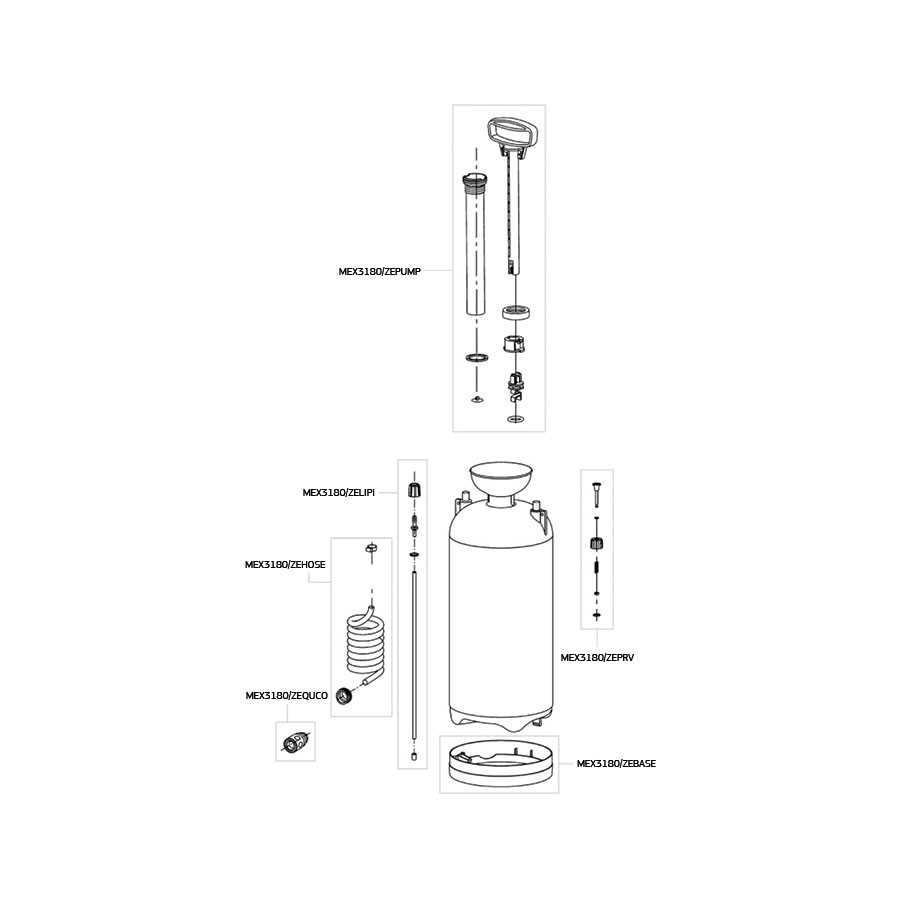 spray bottle parts diagram