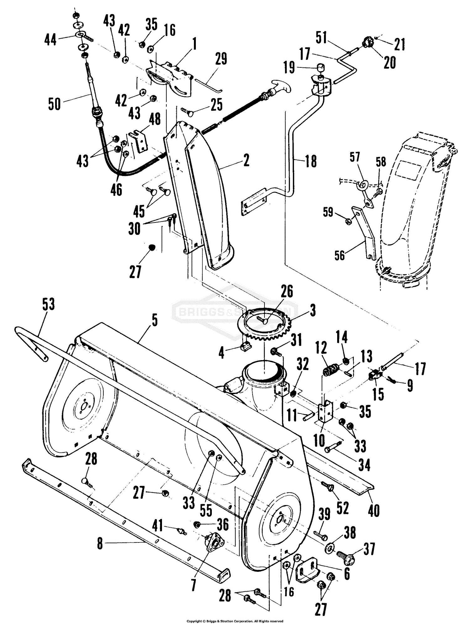 snapper snowblower parts diagram