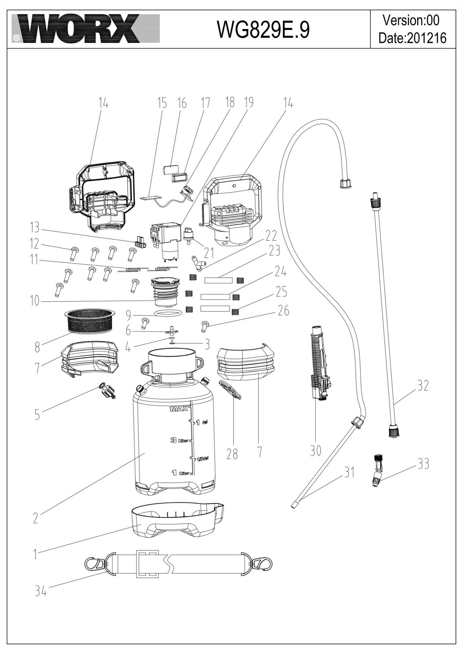 worx wg520 parts diagram