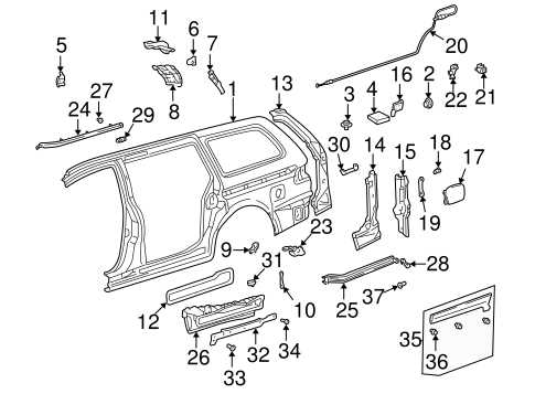 toyota sienna body parts diagram