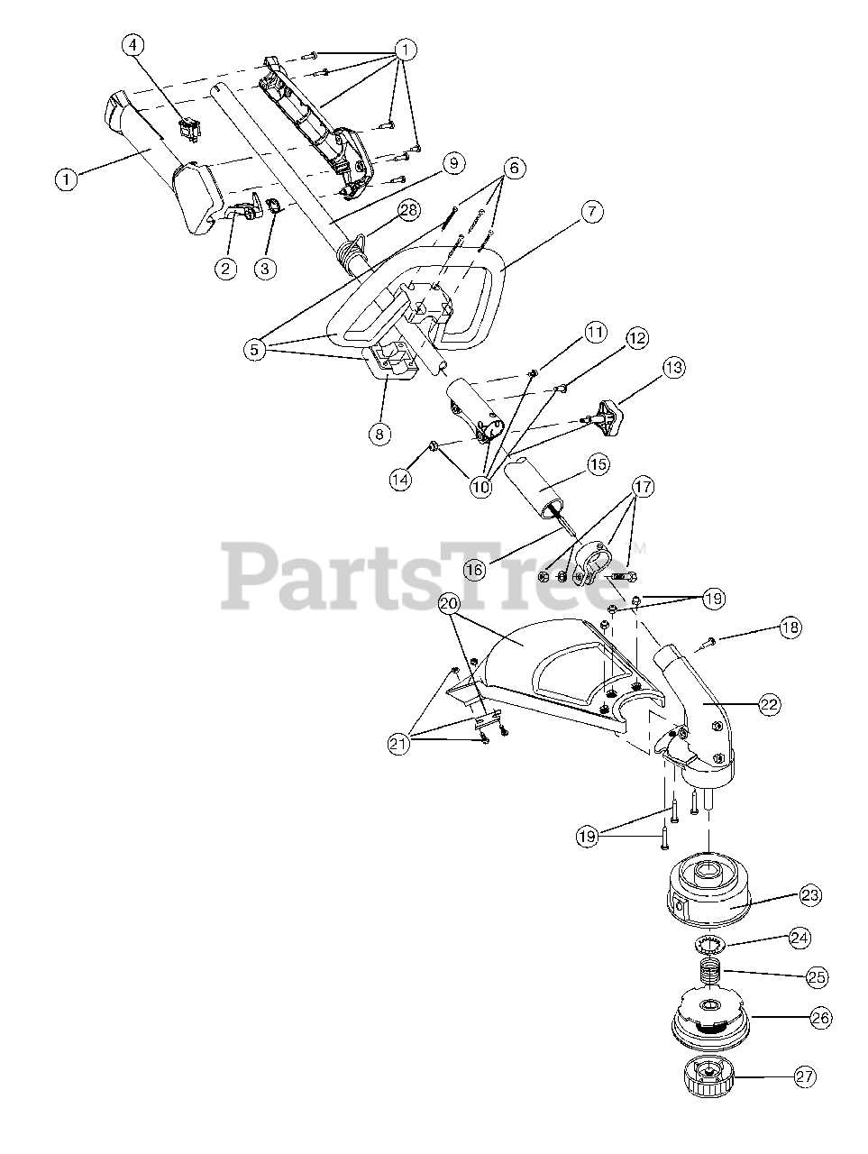 troy bilt string trimmer parts diagram