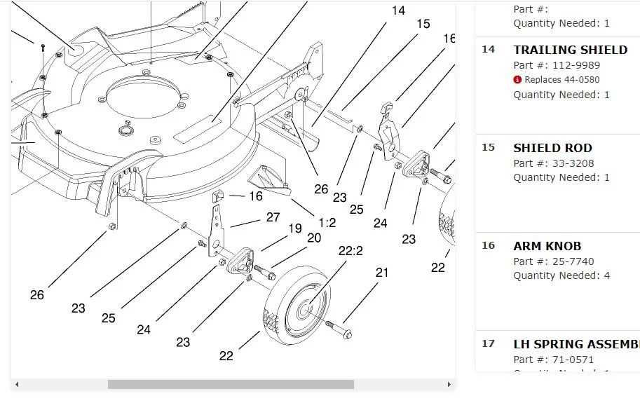 toro push mower parts diagram