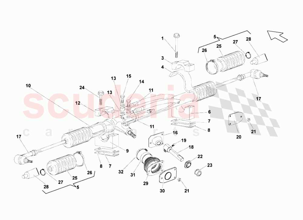 steering rack parts diagram