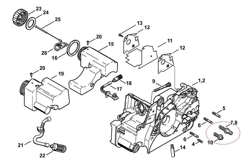 stihl ms211 chainsaw parts diagram