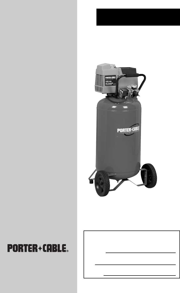 porter cable 6 gallon air compressor parts diagram