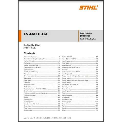 stihl fs 460 parts diagram