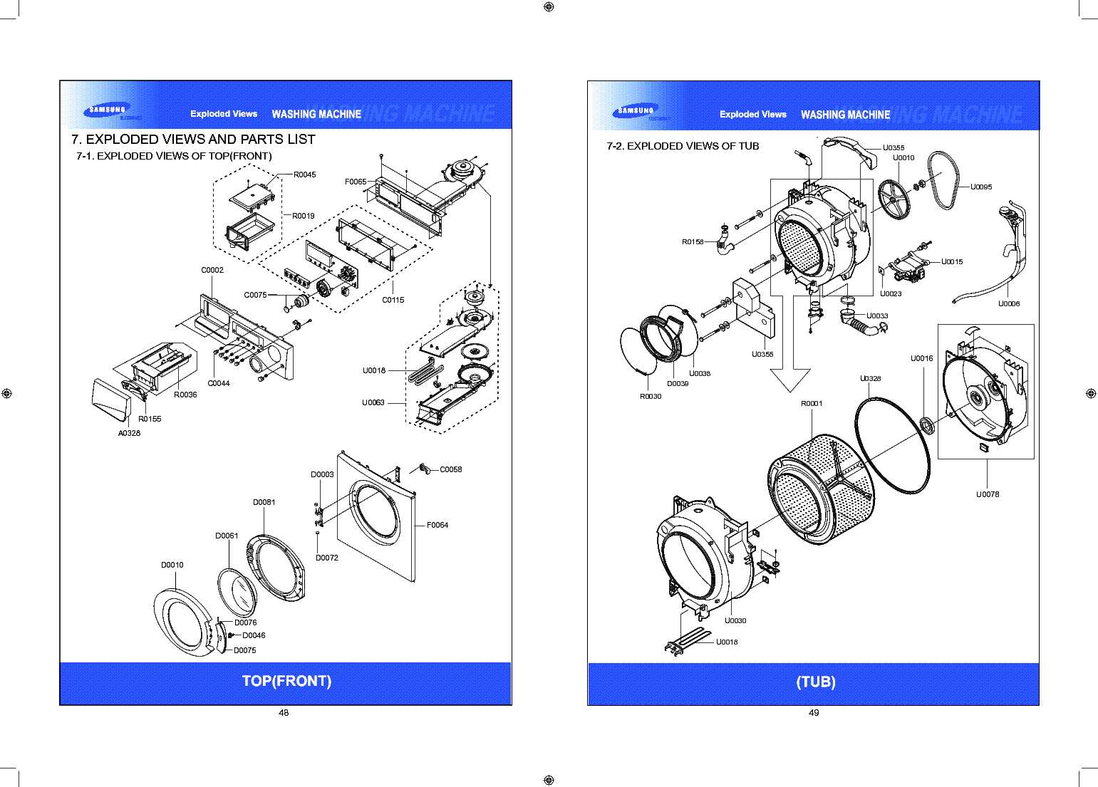 samsung washer parts diagram