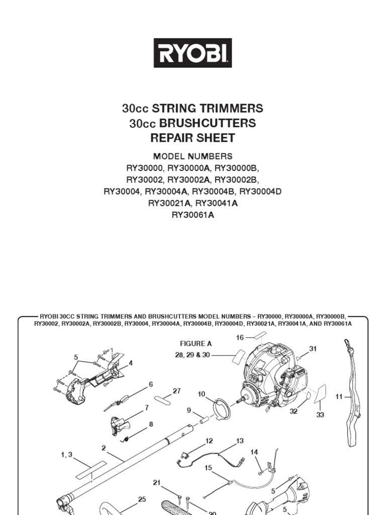 ryobi trimmer parts diagram