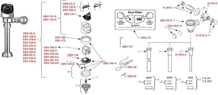 sloan urinal parts diagram