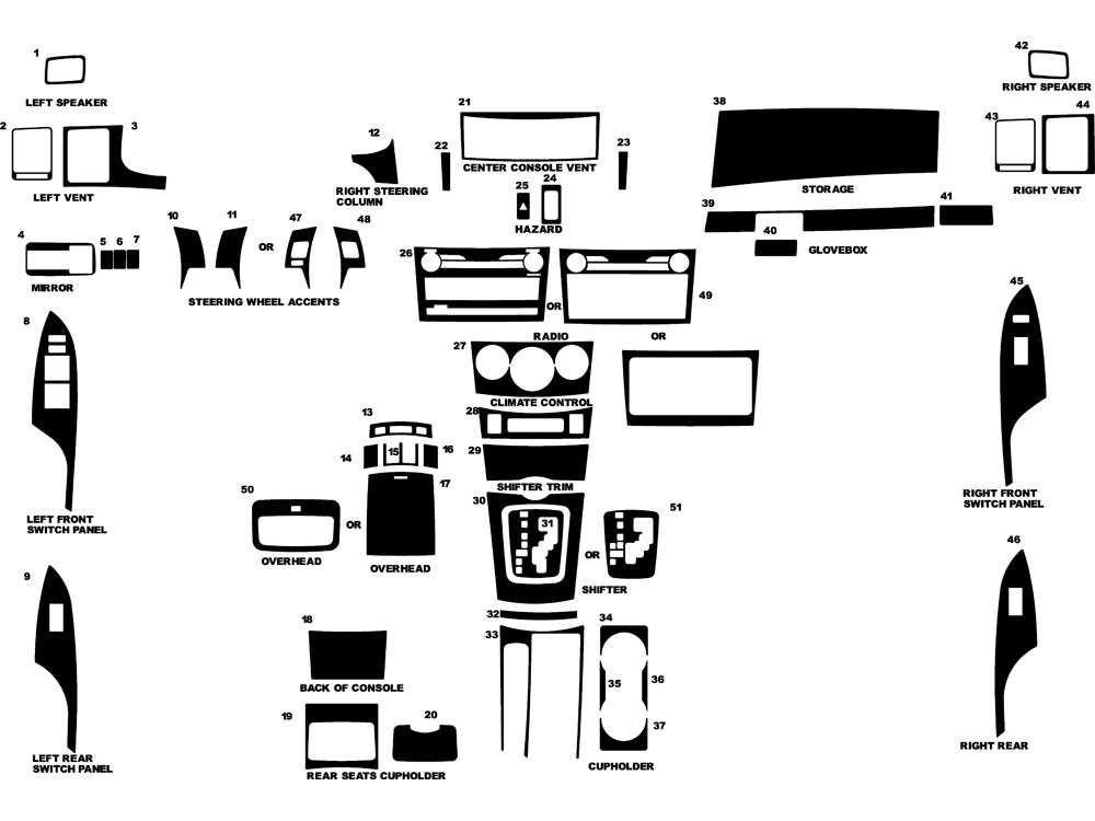 toyota corolla interior parts diagram