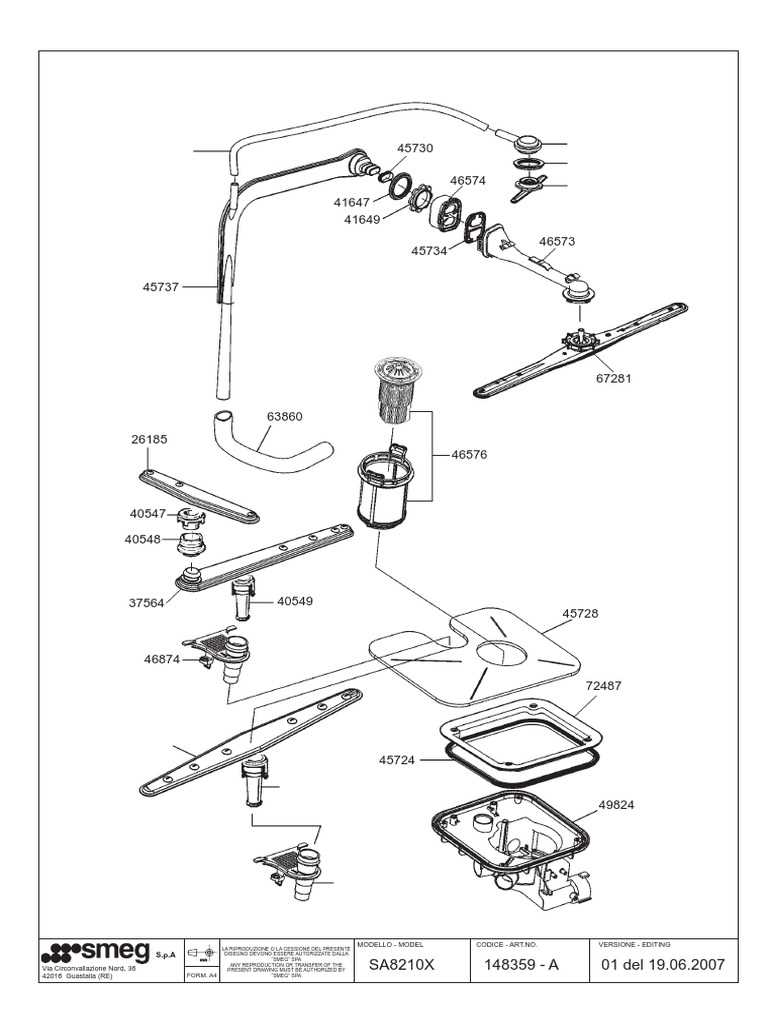 smeg dishwasher parts diagram