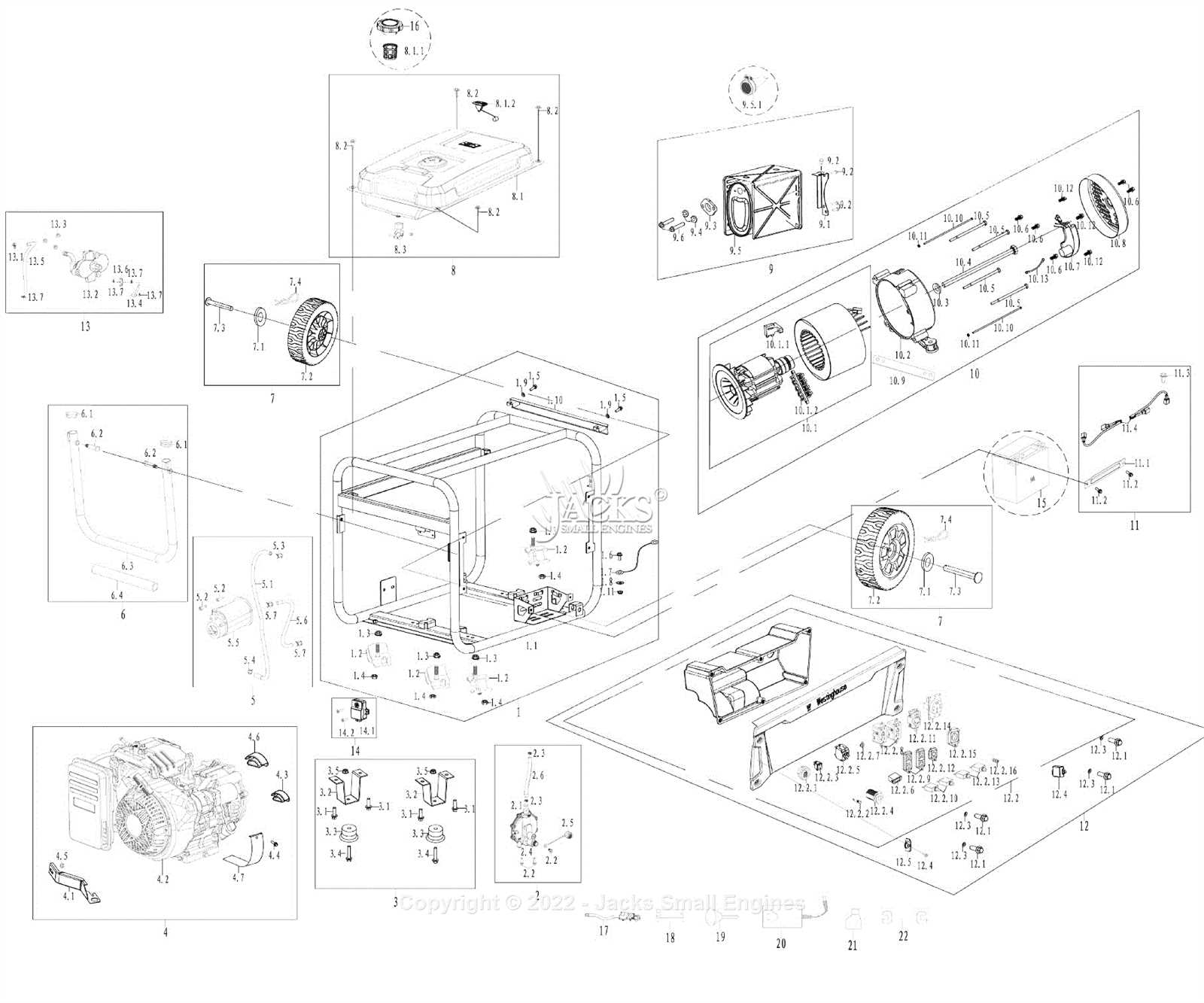 westinghouse generator parts diagram