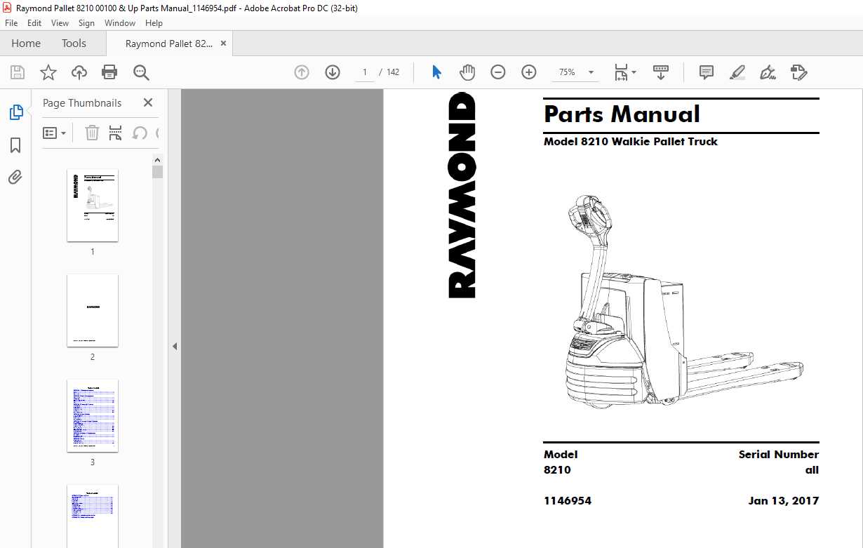 raymond 8210 parts diagram