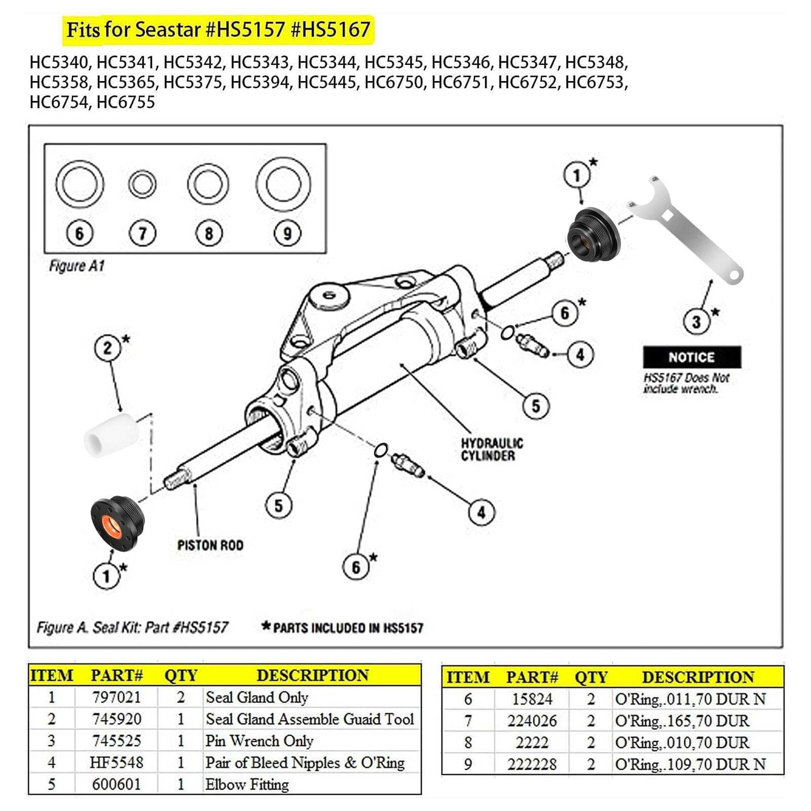 seastar hc5358 parts diagram