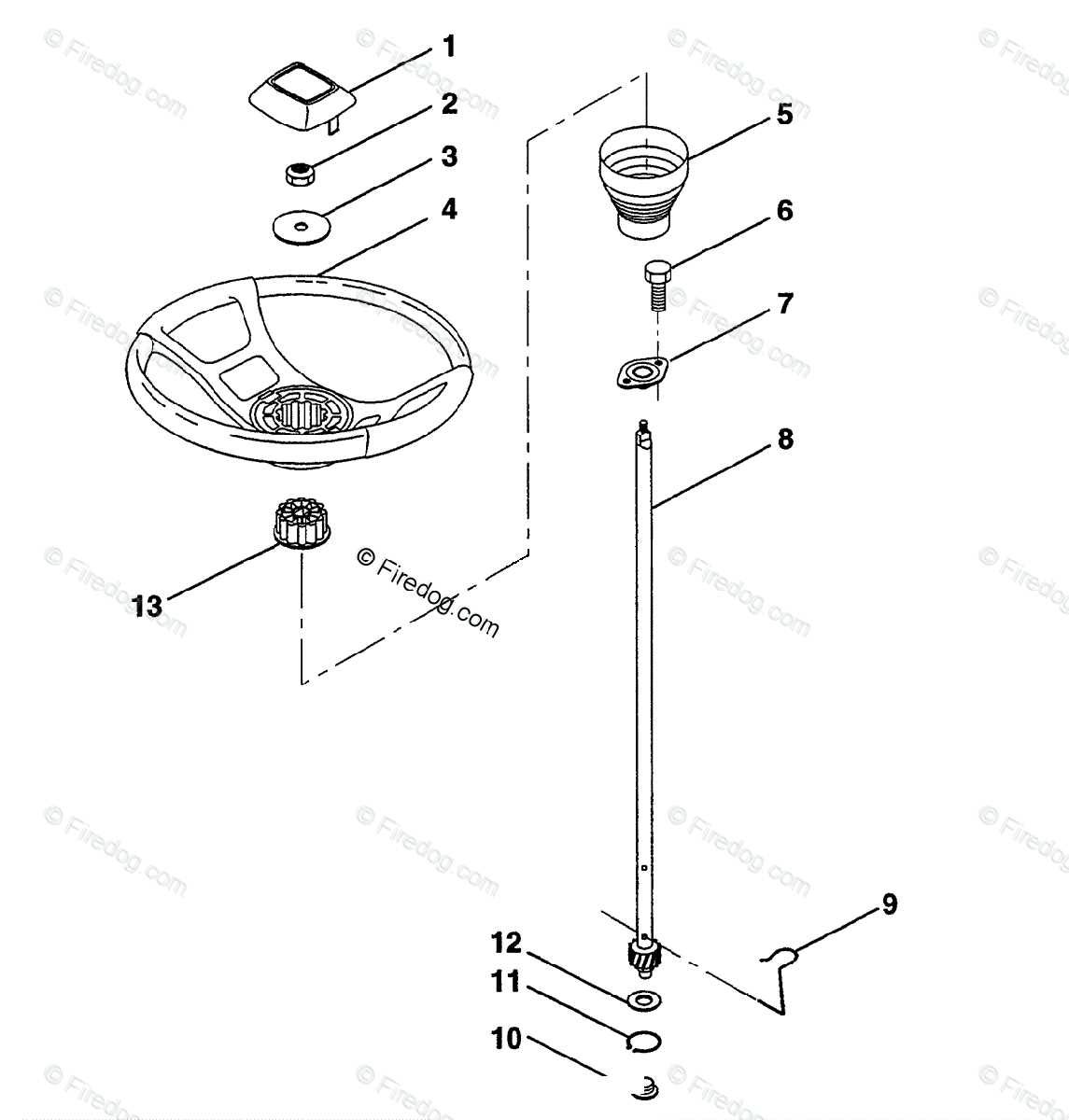 steering wheel parts diagram