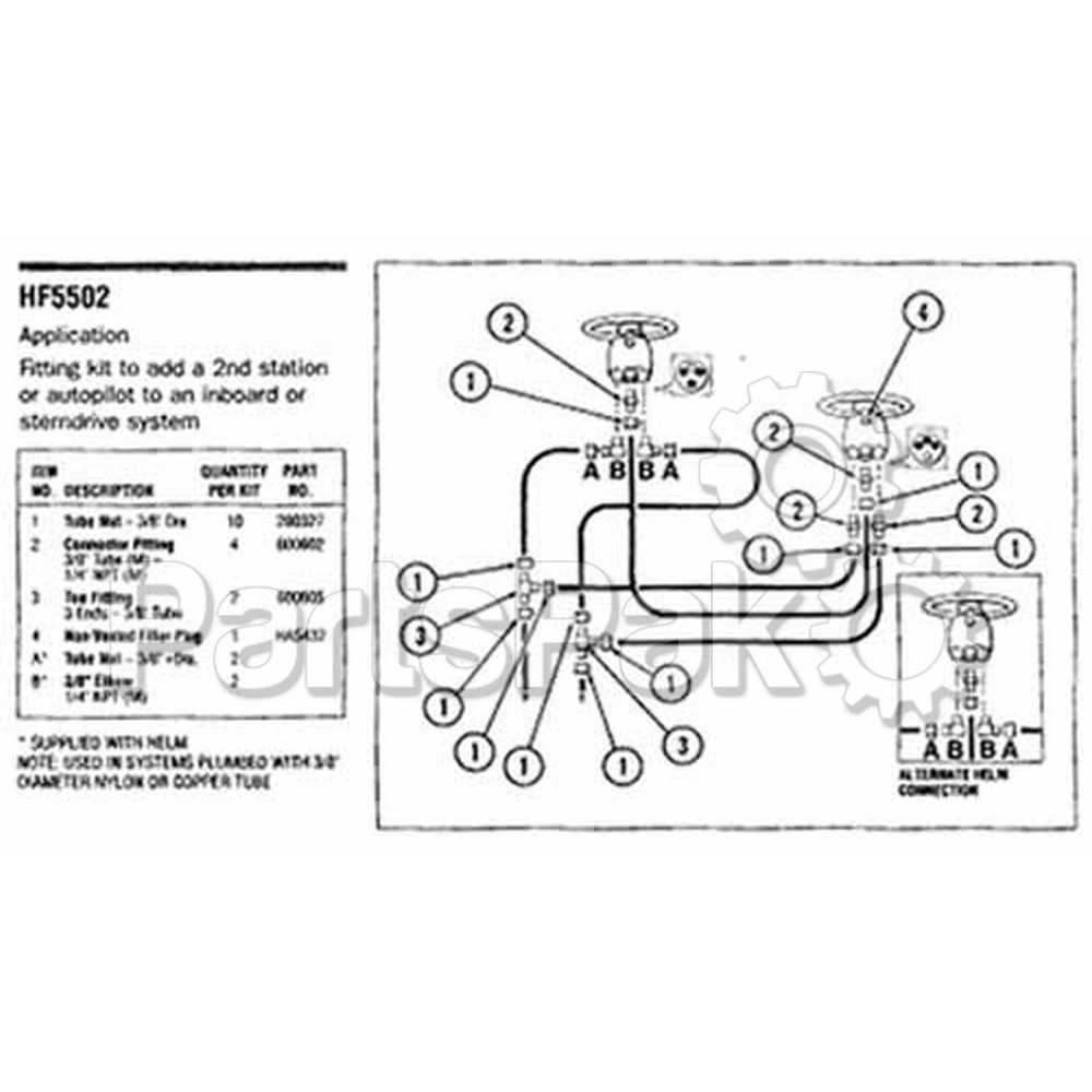 seastar steering parts diagram