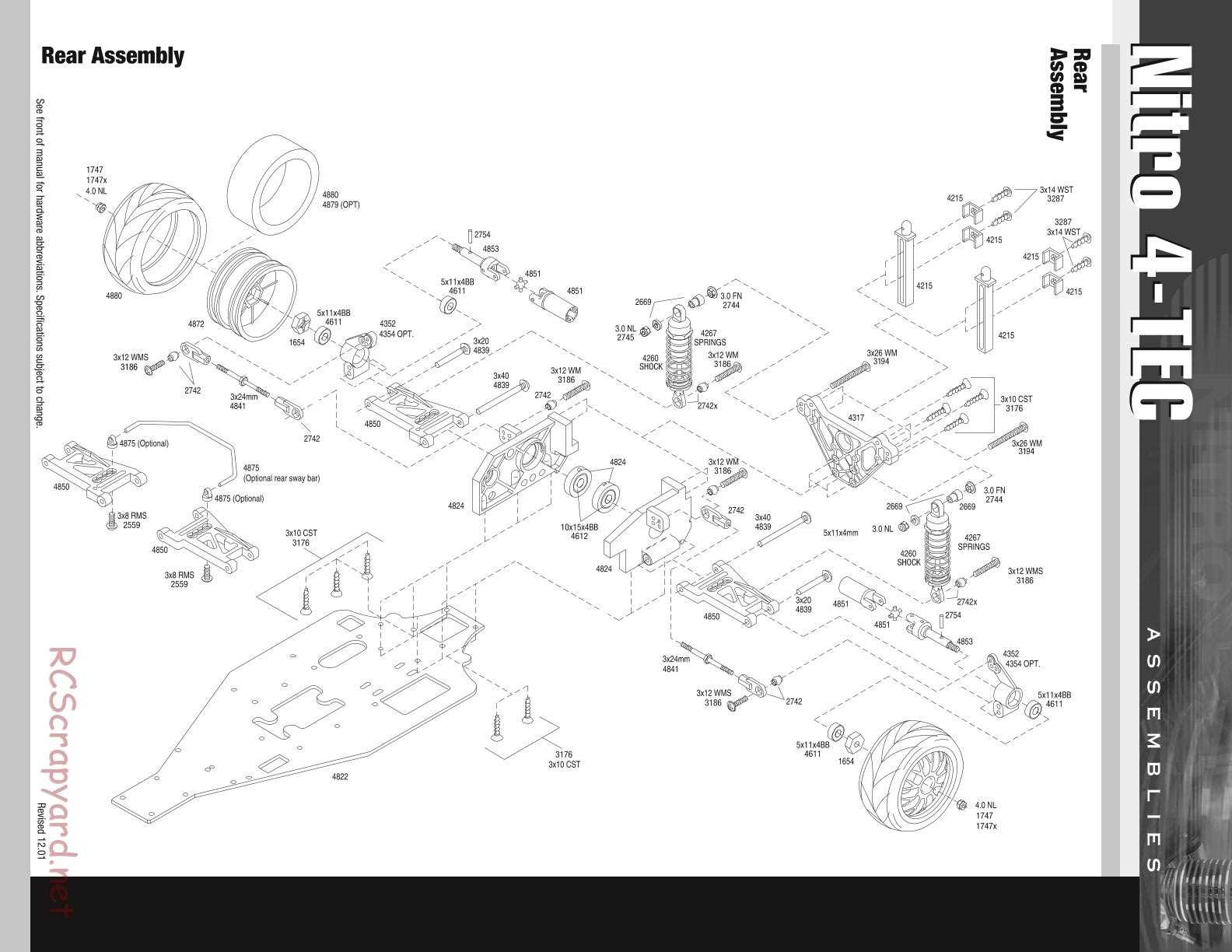 traxxas nitro 4 tec parts diagram