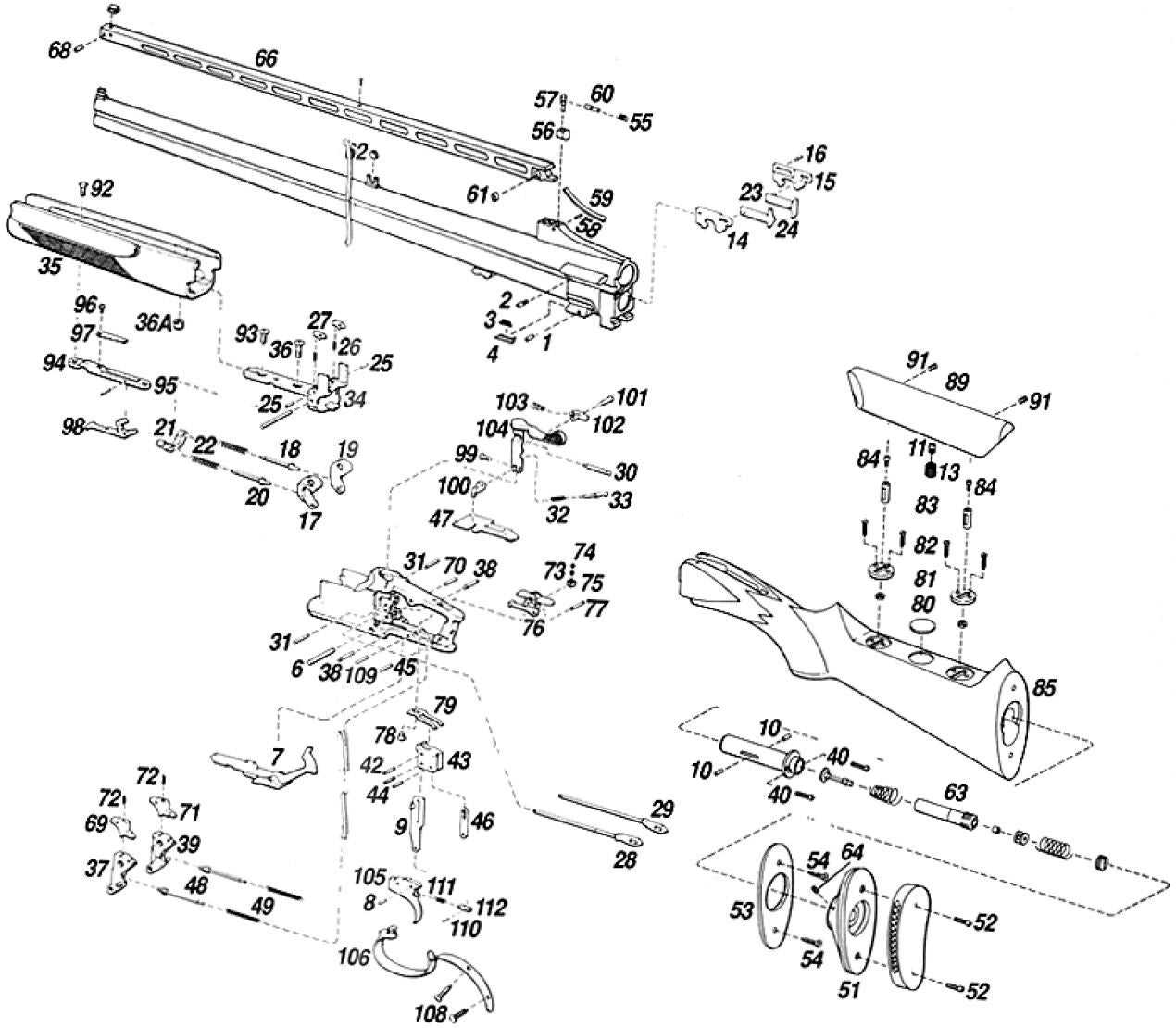 winchester 101 parts diagram