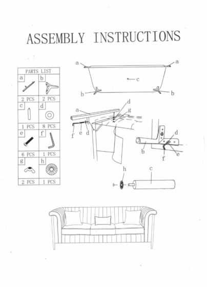 parts of a sofa diagram