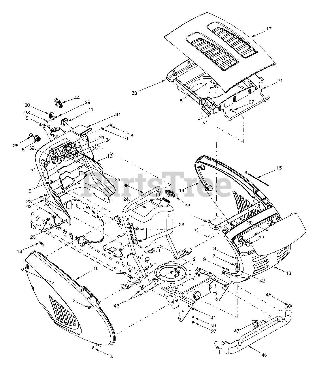 troy bilt riding lawn mower parts diagram