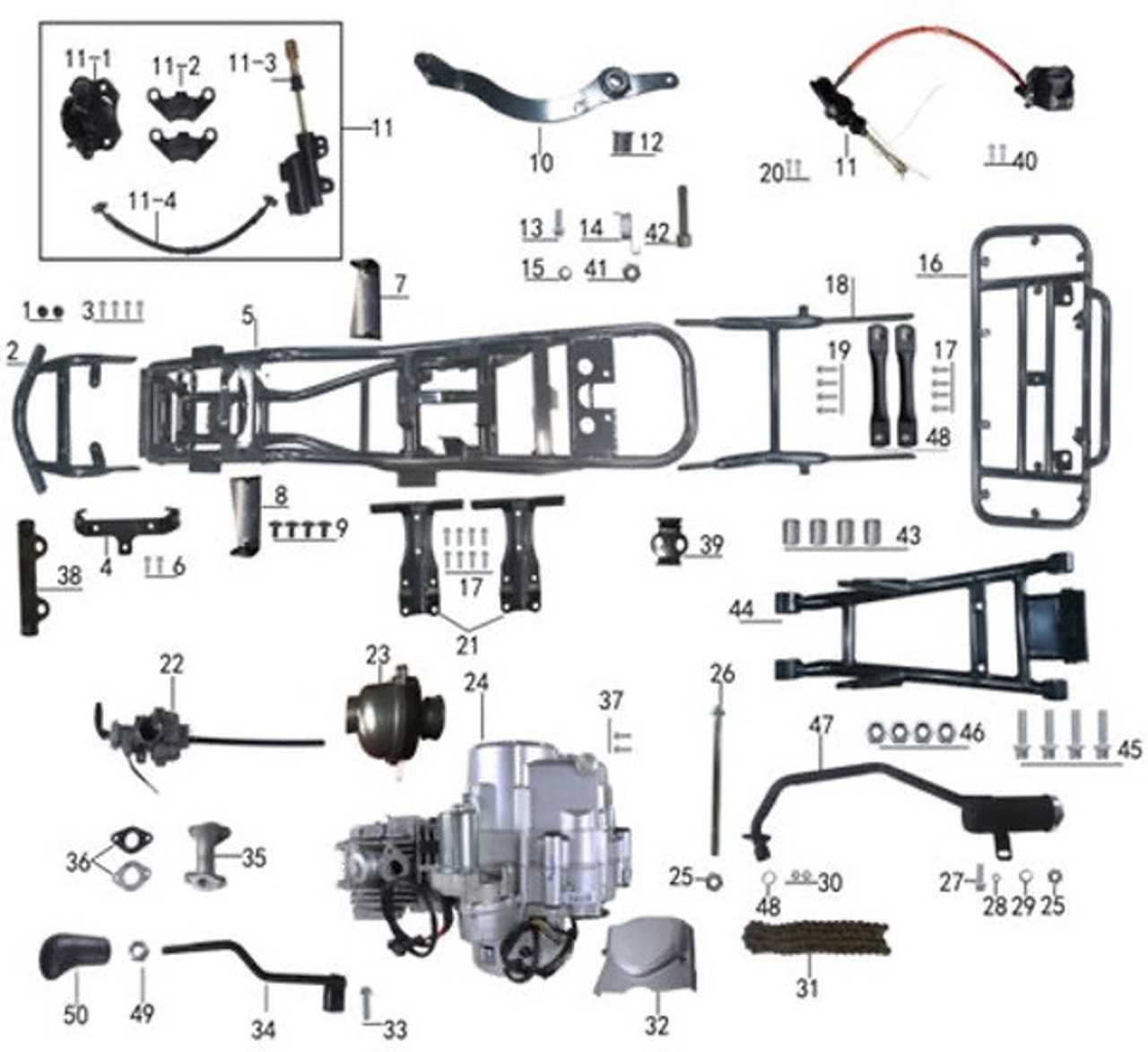 taotao 110cc engine parts diagram