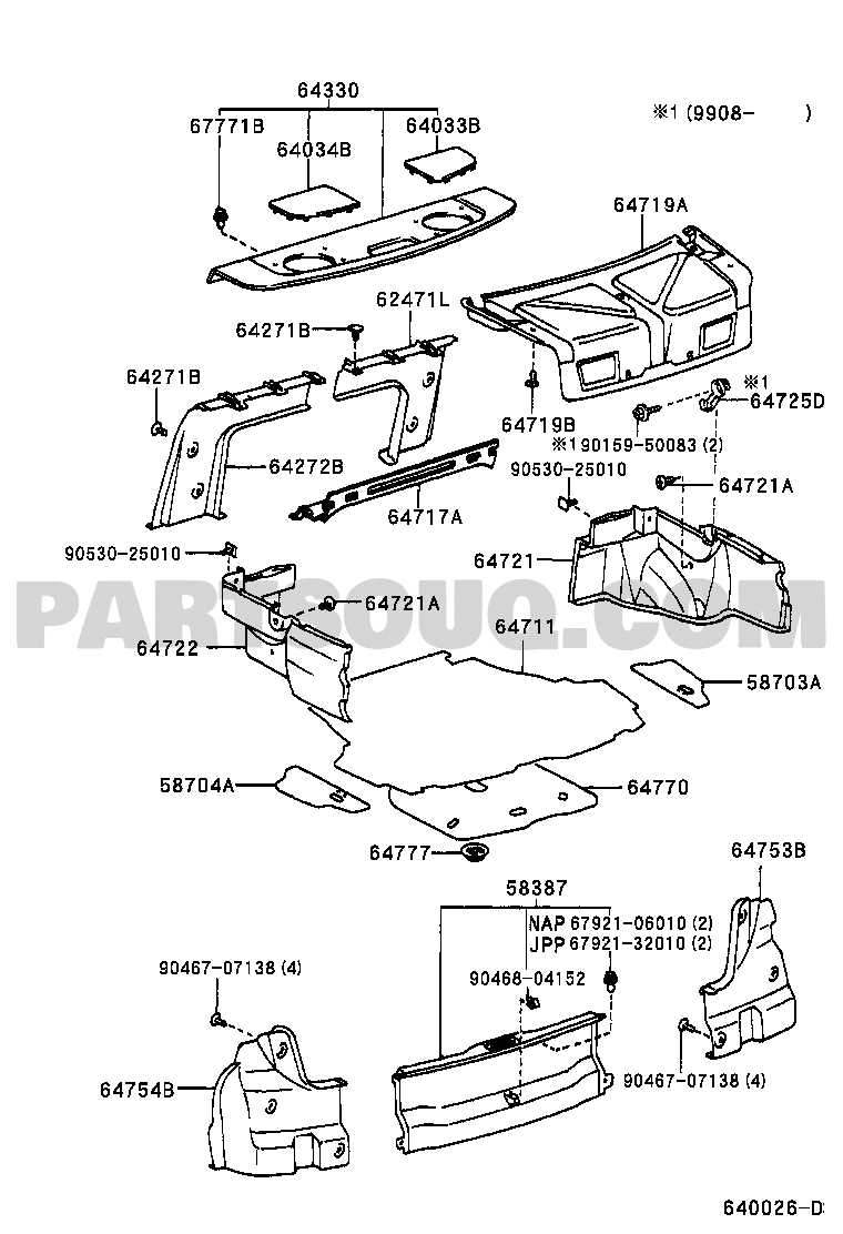 toyota camry interior parts diagram