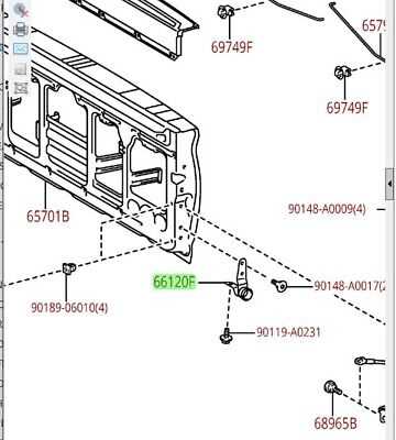 toyota tacoma tailgate parts diagram