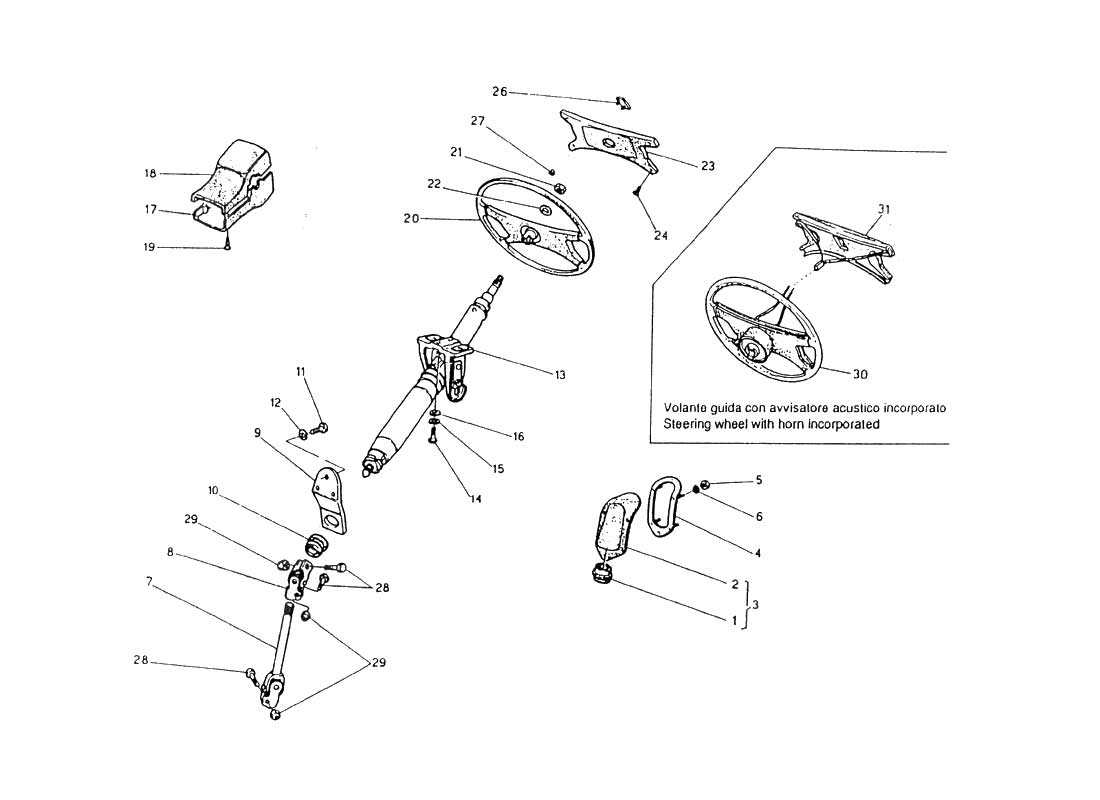 steering wheel parts diagram