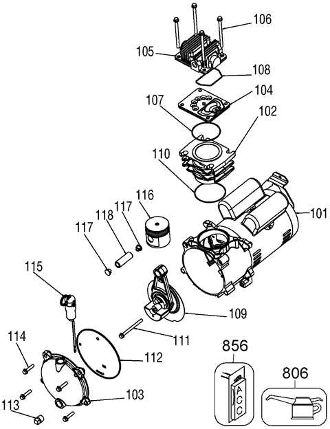 portable air compressor parts diagram