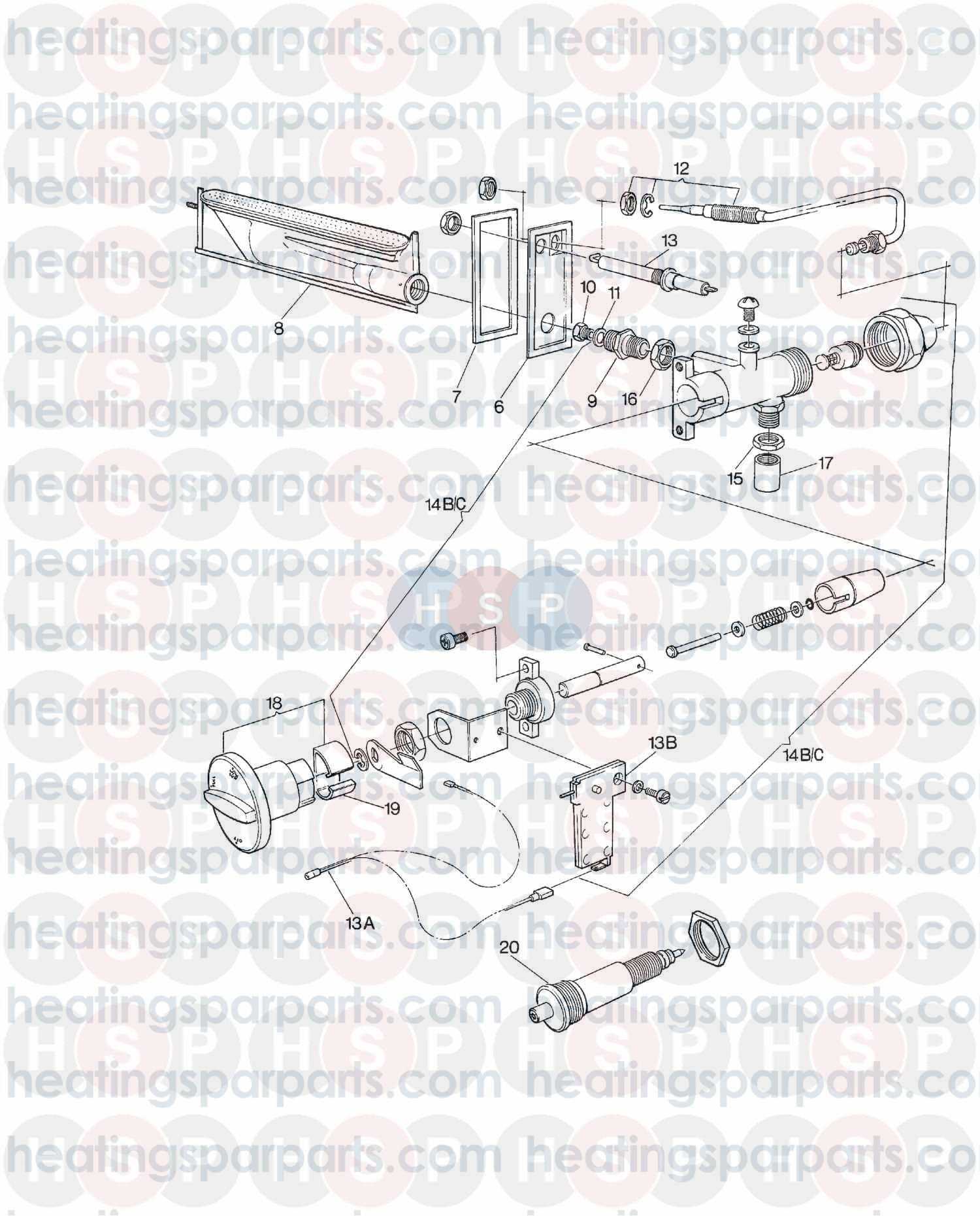 valor gas fire parts diagram