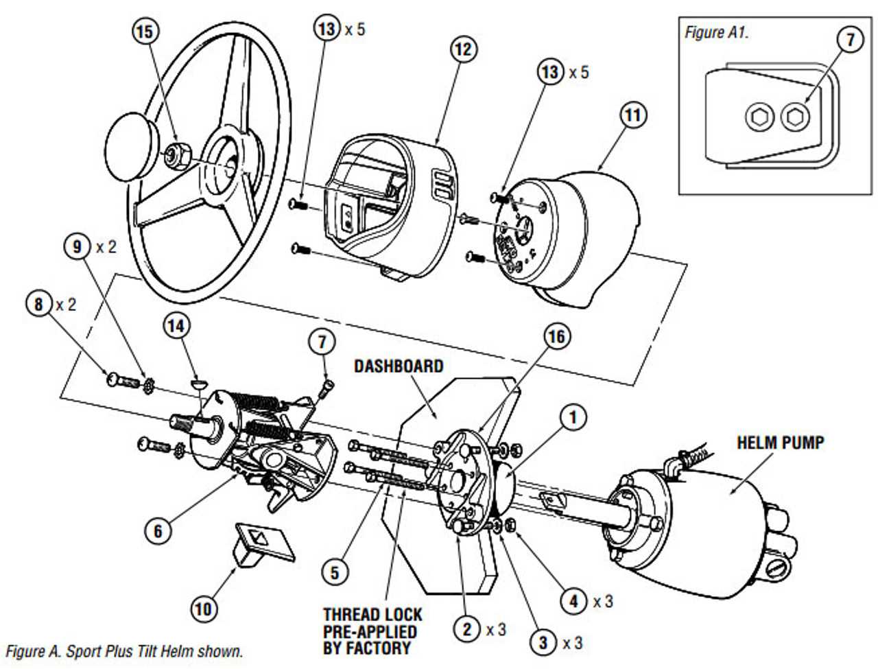 seastar helm parts diagram