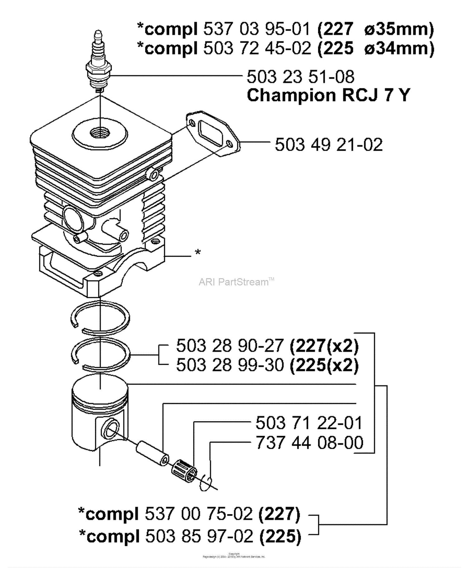 husqvarna 225l parts diagram