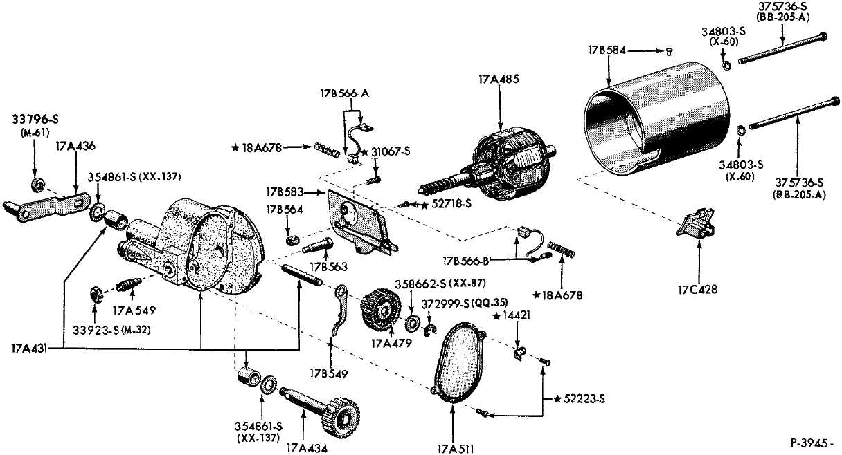 wiper motor parts diagram