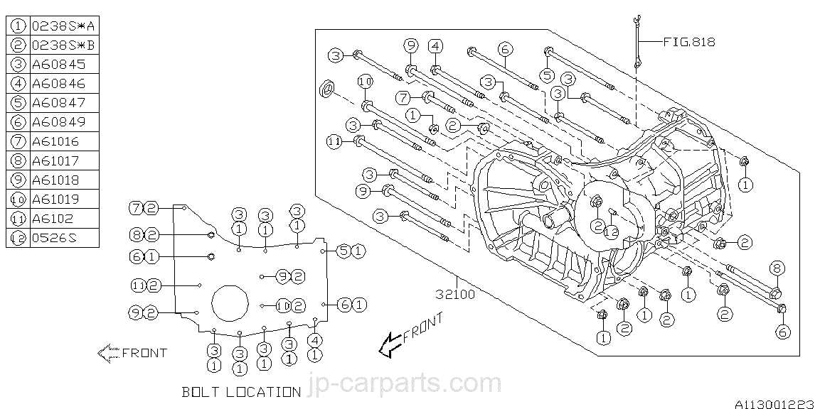 subaru transmission parts diagram