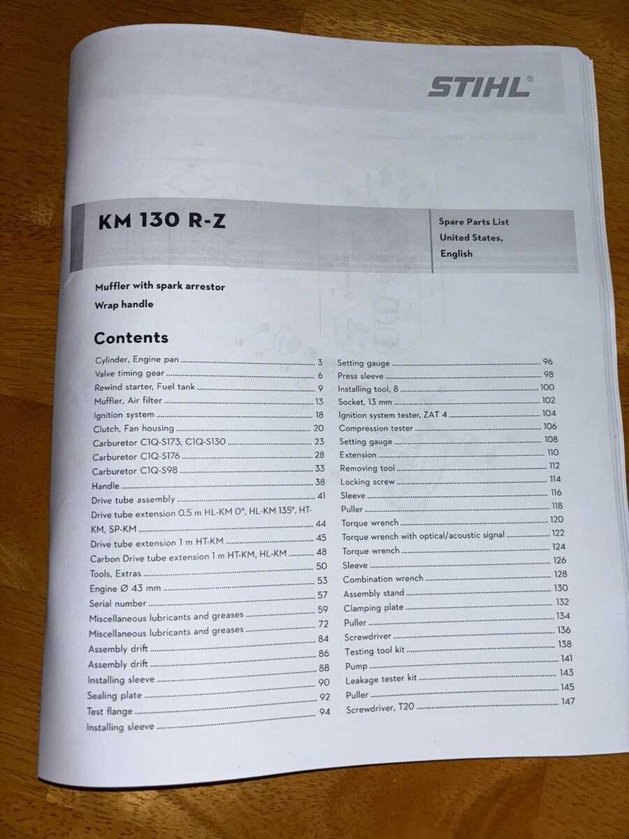 stihl km 130 r parts diagram