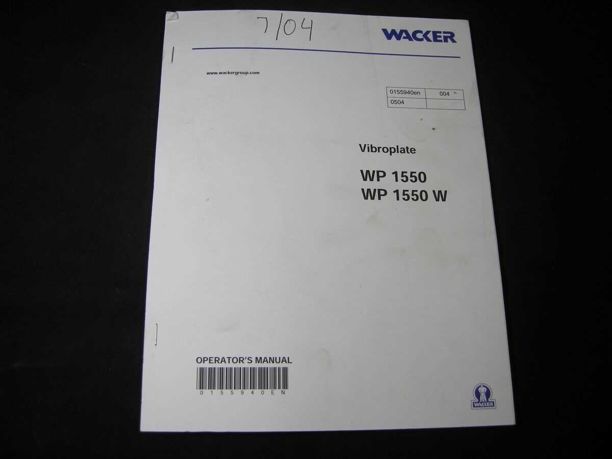 wacker wp1550 wacker plate compactor parts diagram