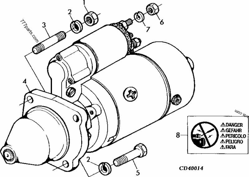 parts of a starter motor diagram