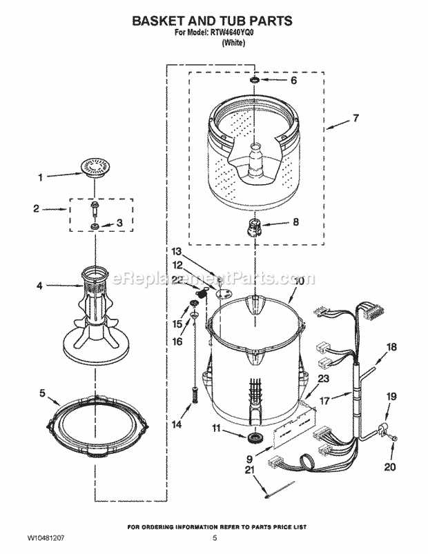 washer machine parts diagram