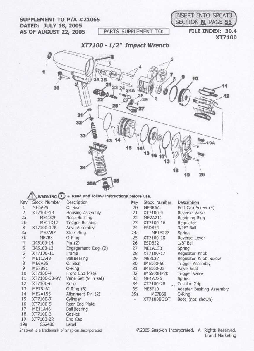 snap on xt7100 parts diagram