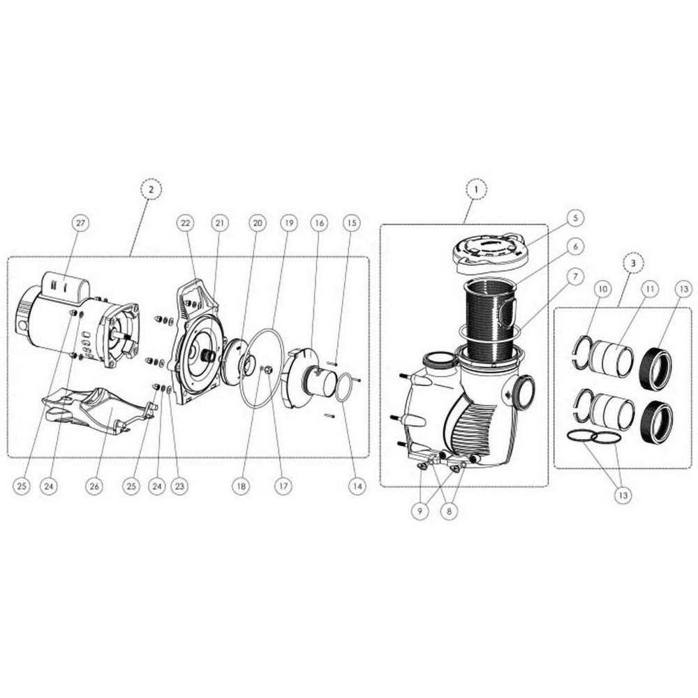 pool pump parts diagram