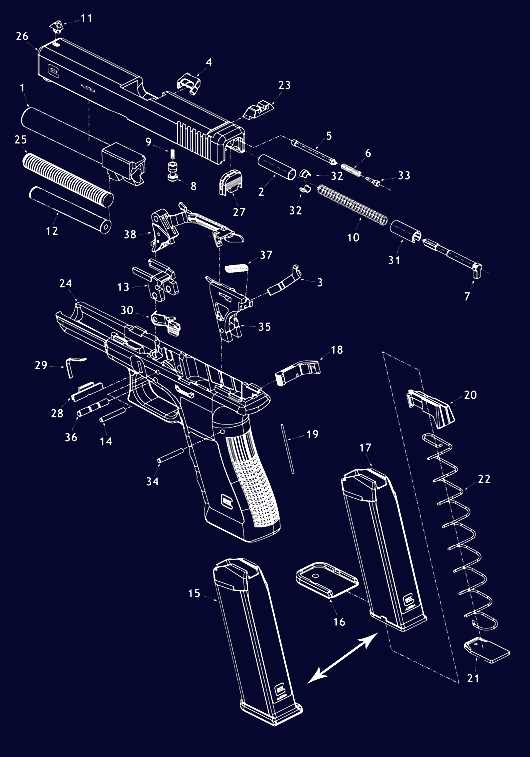 semi auto pistol parts diagram