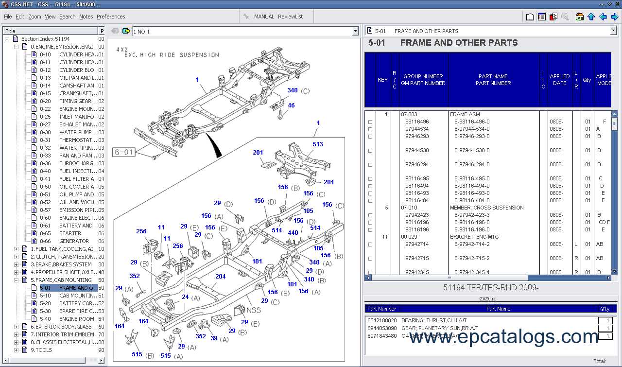 isuzu c240 engine parts diagram