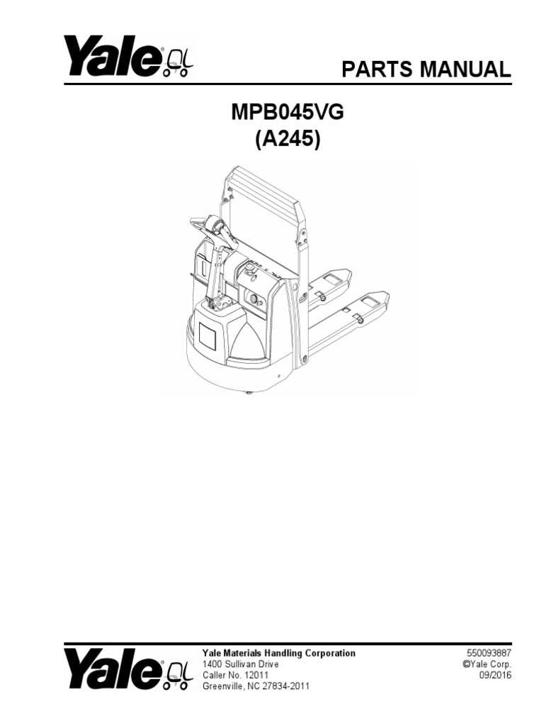 yale electric pallet jack parts diagram