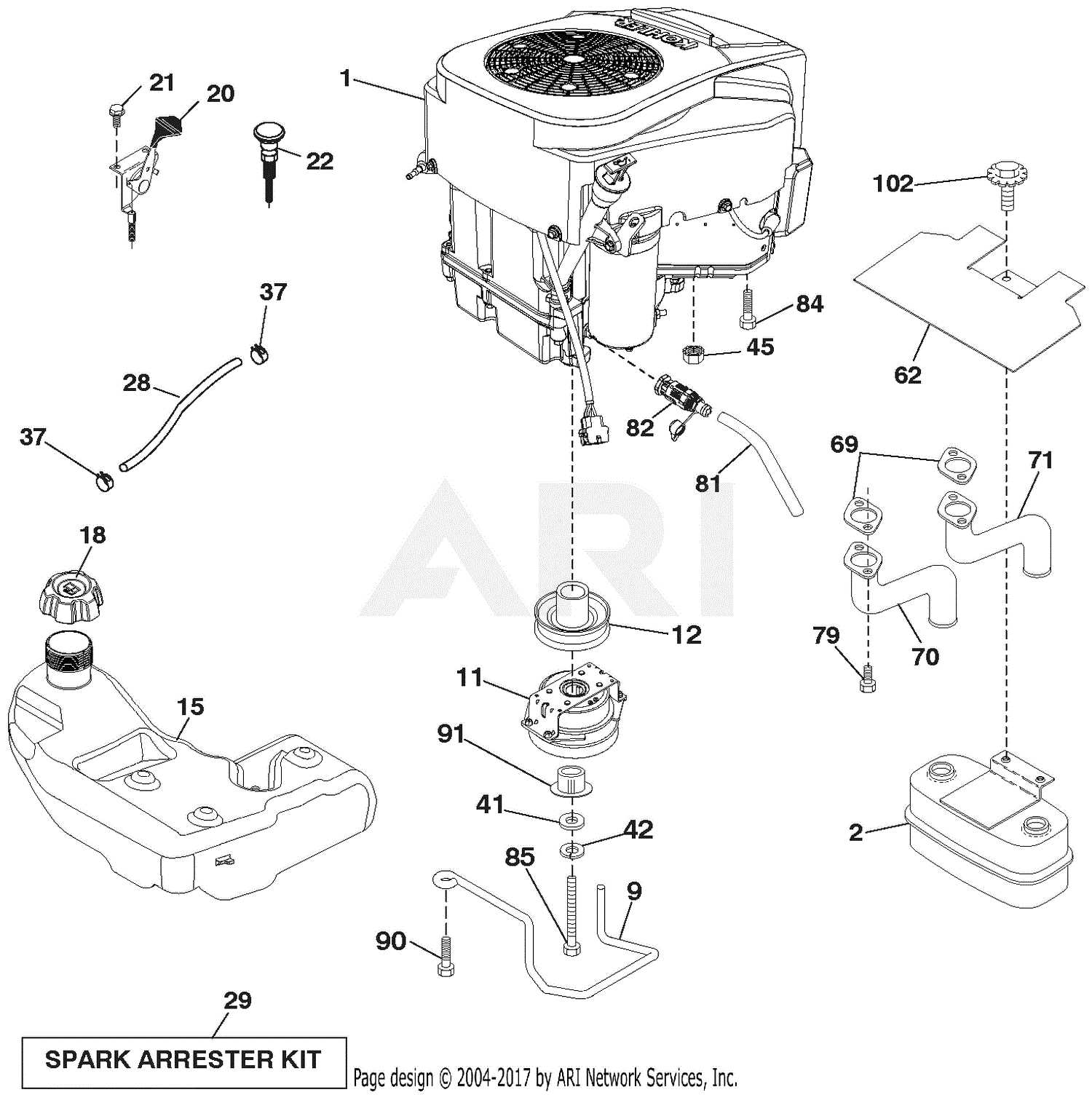 tractor engine parts diagram